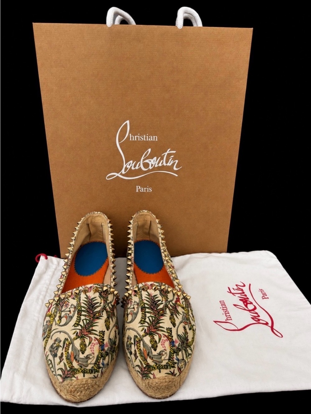 Christian Louboutin Ivory Ares Espadrilles size 7- Authenticated